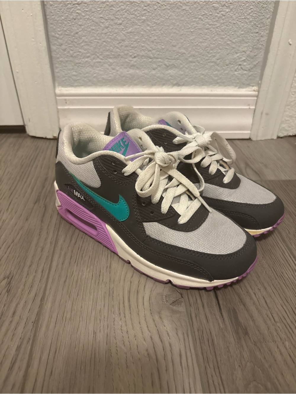 Nike Women's Sneakers in White, Teal & Purple